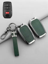 Vintage Leather Metal Alloy Toyota Key Cover