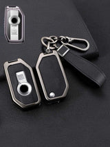 Vintage Leather & Metal Alloy BMW Motorcycle Key Cover