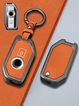 BMW Motorcycle Key Genuine Leather & Metal Frame