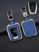 Vintage Leather Metal Alloy BMW Key Cover