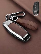 Audi Key Genuine Leather & Metal Frame Cover