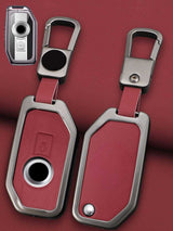 BMW Motorcycle Key Genuine Leather & Metal Frame
