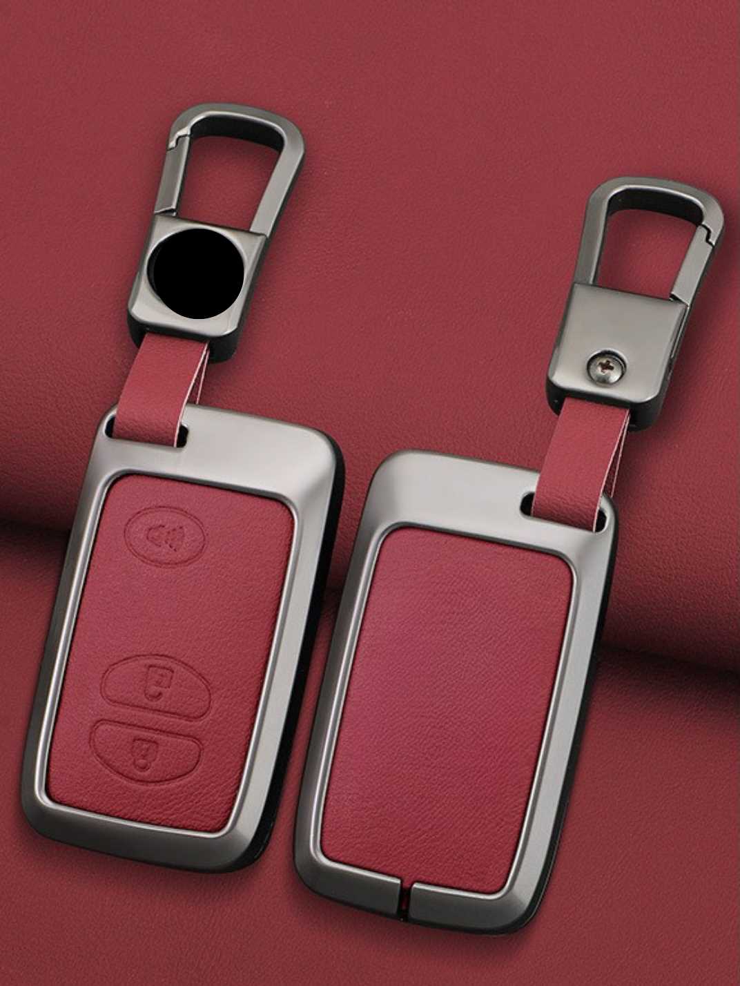 Toyota Key Genuine Leather & Metal Frame