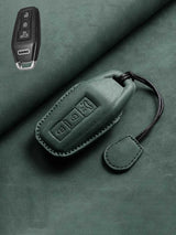 Vintage Leather & Metal Alloy Audi Key Cover