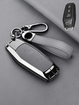 Audi Key Genuine Leather & Metal Frame Cover