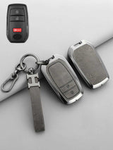 Vintage Leather Metal Alloy Toyota Key Cover