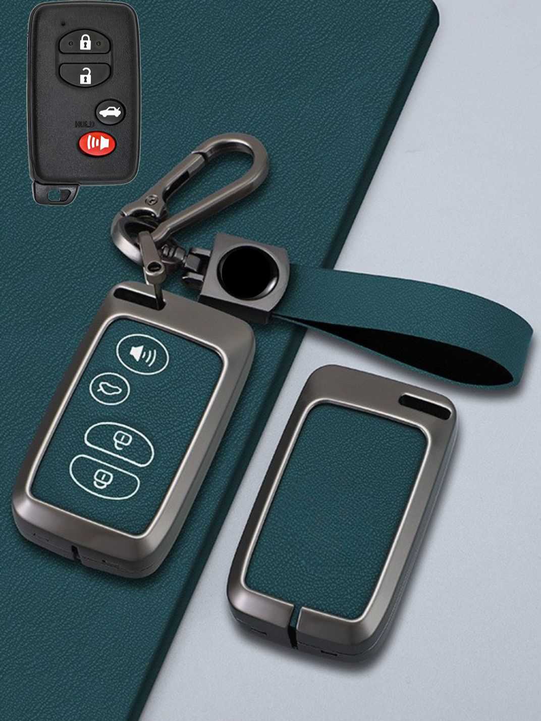 Toyota Key Genuine Leather & Metal Frame
