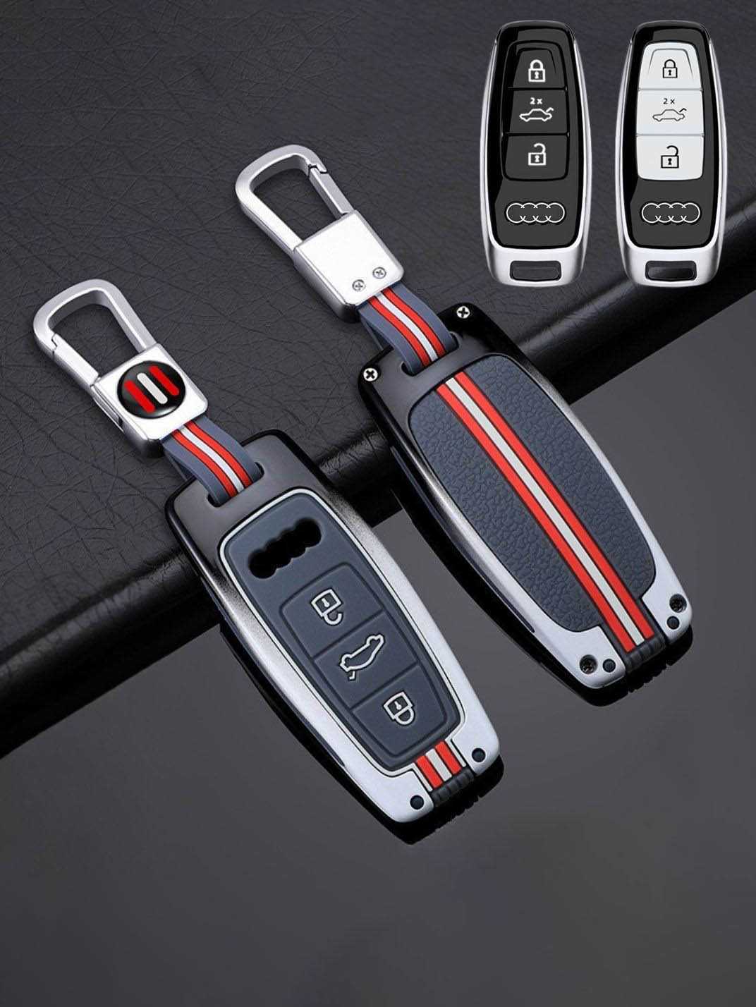 Audi Key Fob Cover Zinc Alloy & Silicone Protective Key Case for Audi ...
