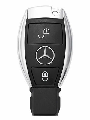 Vintage Leather & Metal Alloy Mercedes Key Cover