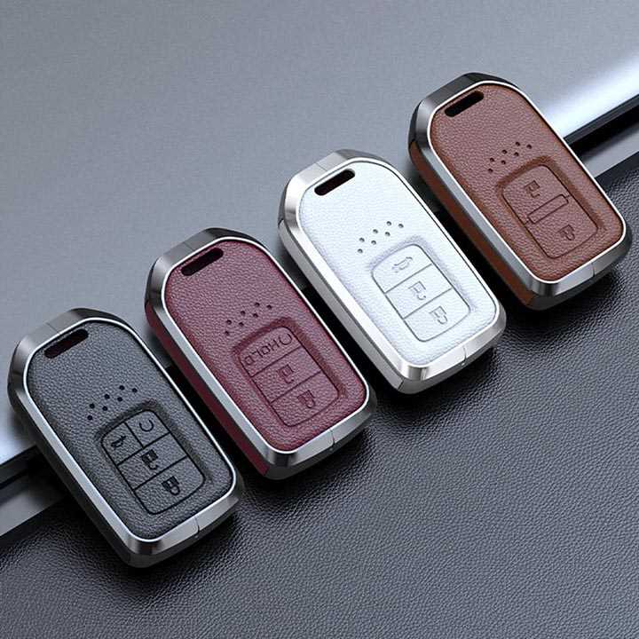 Honda Key Genuine Leather & Metal Frame
