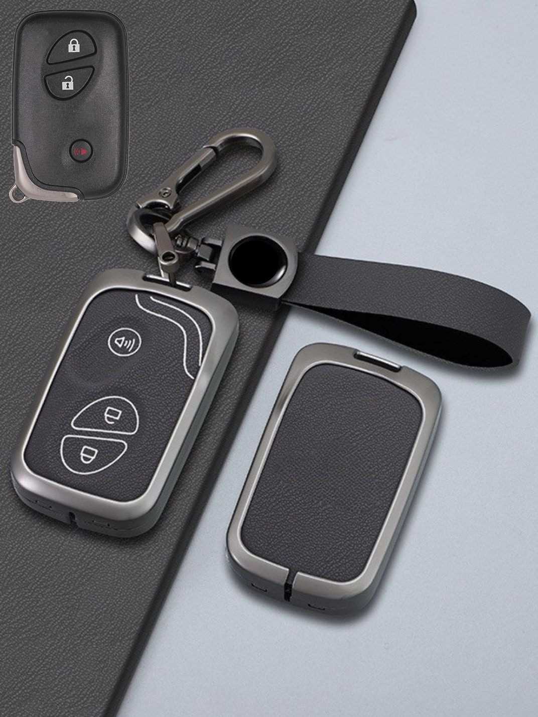Lexus Key Genuine Leather & Metal Frame