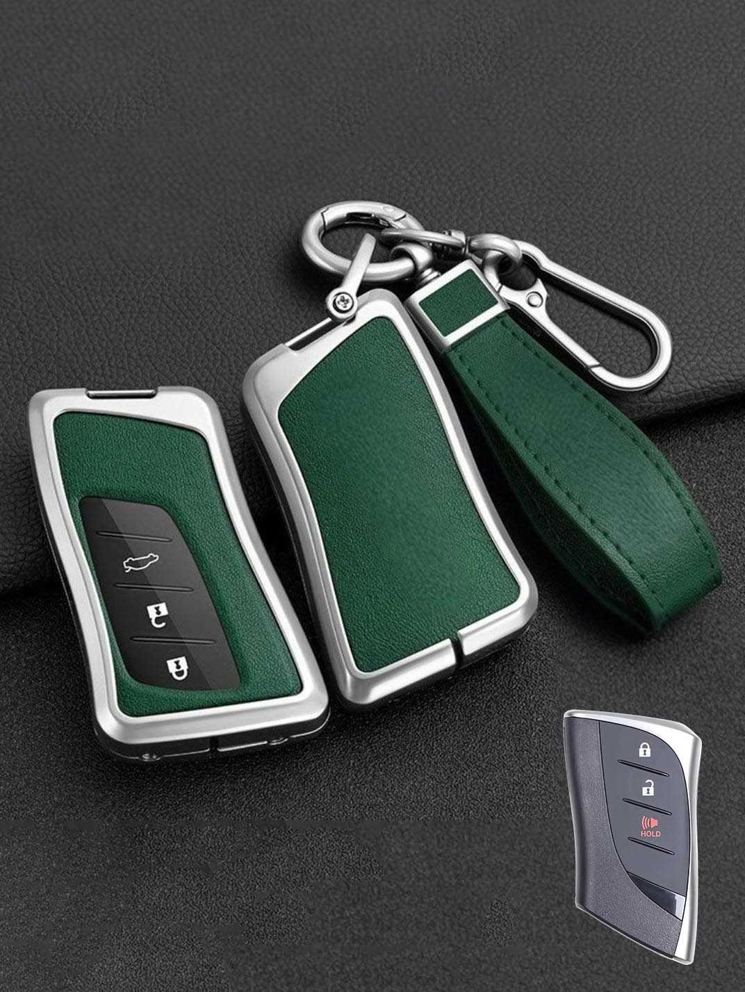 Lexus Key Fob Cover with Leather & Metal Frame