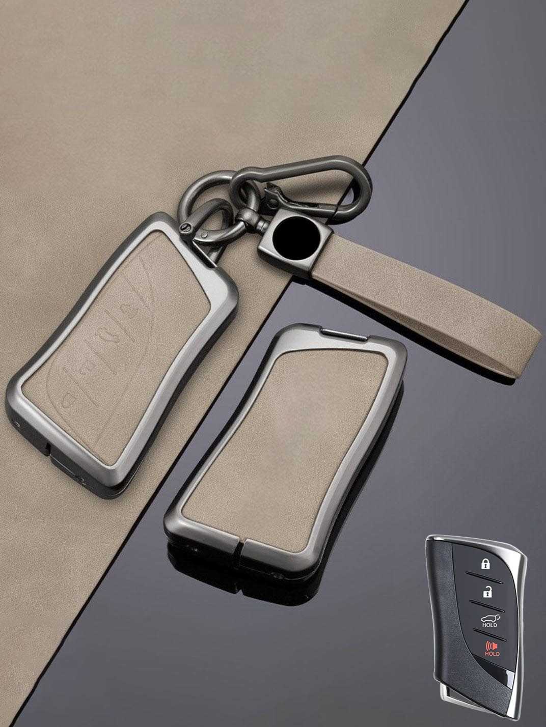 Vintage Leather Metal Alloy Lexus Key Cover
