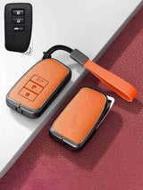 Lexus Key Fob Cover with Leather & Metal Frame