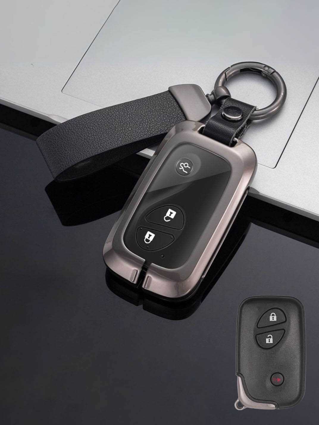 Lexus Key Fob Cover with Leather & Metal Frame