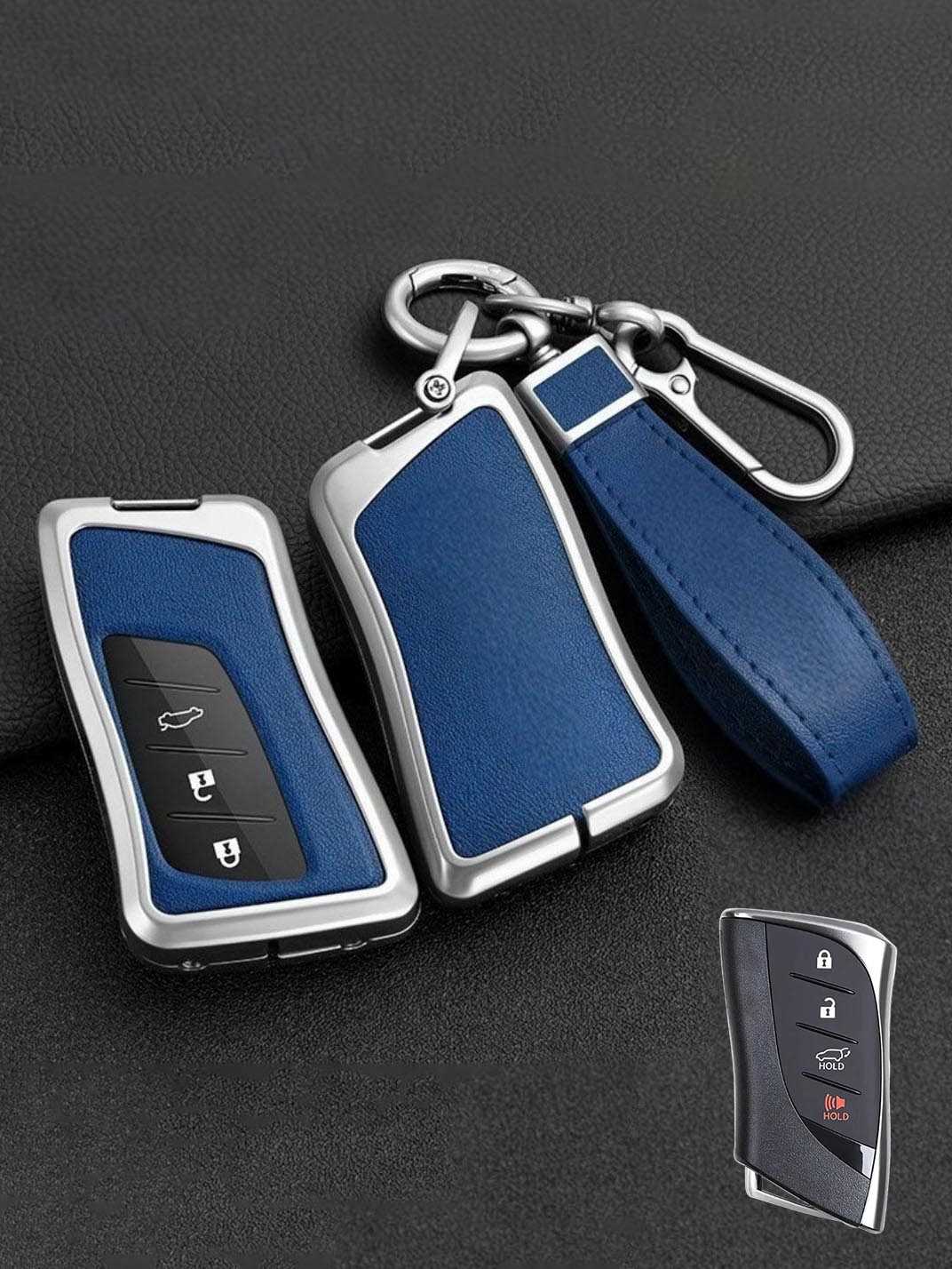 Lexus Key Fob Cover with Leather & Metal Frame