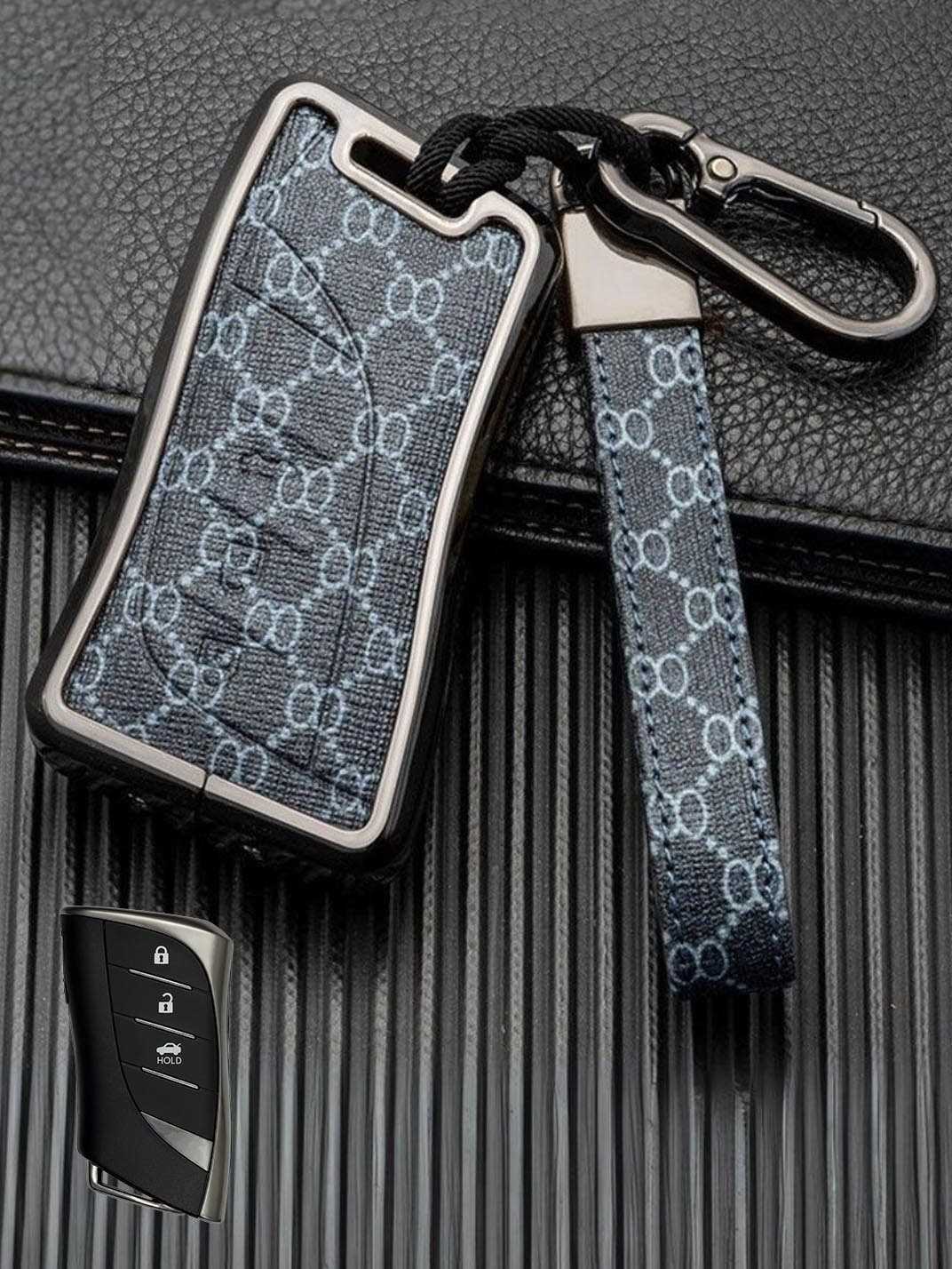 Lexus Key Fob Cover with Leather & Metal Frame