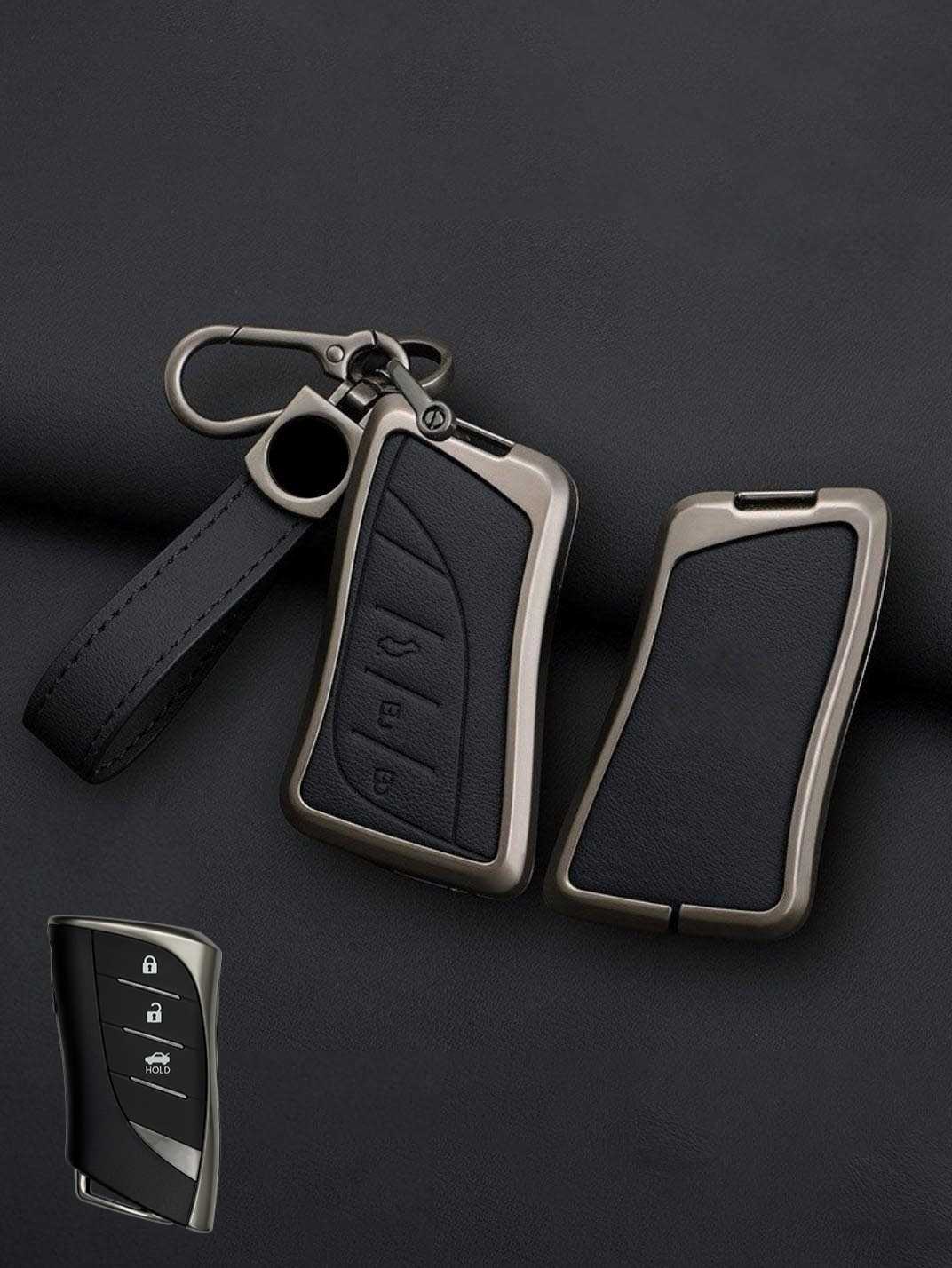 Lexus Key Genuine Leather & Metal Frame