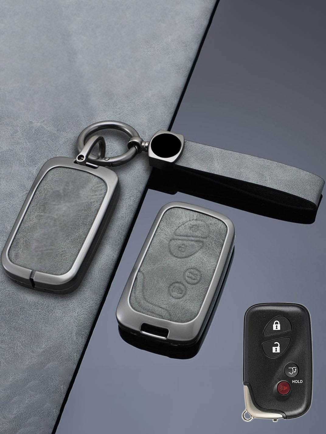 Vintage Leather Metal Alloy Lexus Key Cover