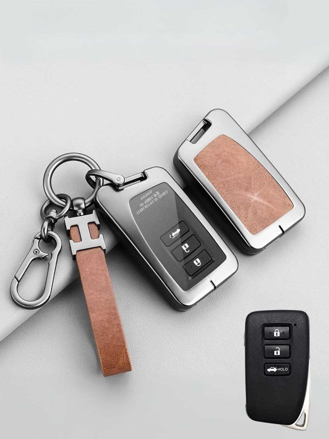 Vintage Leather Metal Alloy Lexus Key Cover