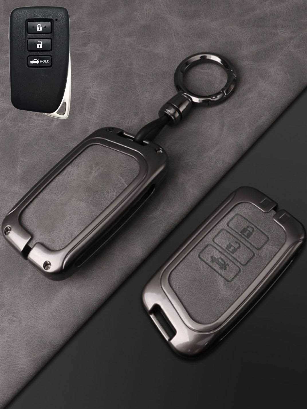 Lexus Key Fob Cover with Leather & Metal Frame