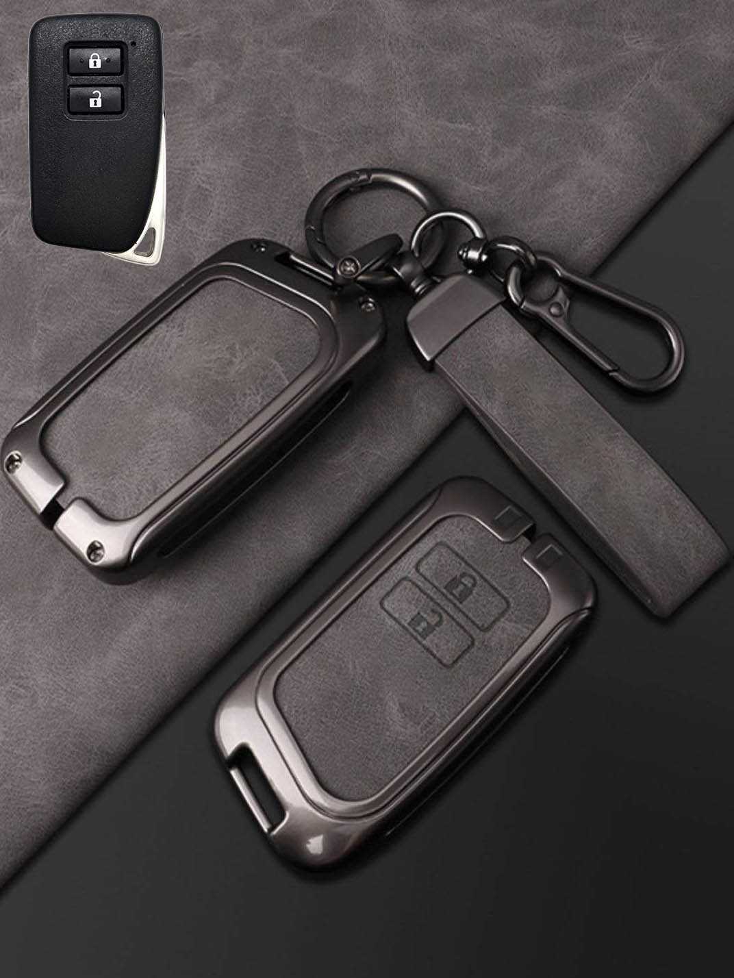 Lexus Key Fob Cover with Leather & Metal Frame