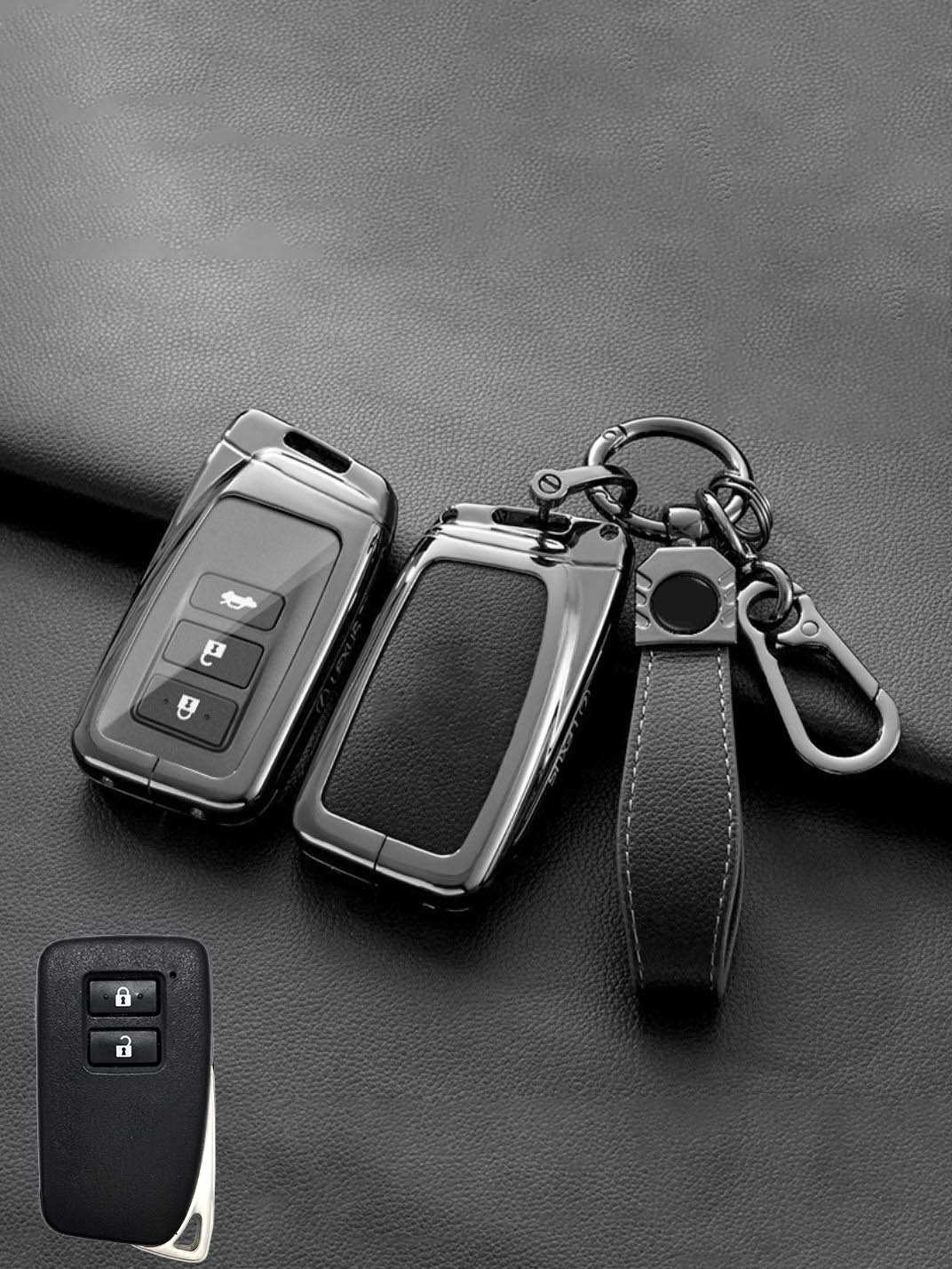 Lexus Key Fob Cover with Leather & Metal Frame