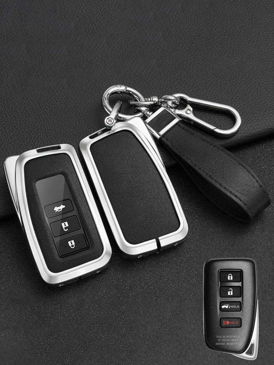 Lexus Key Fob Cover with Leather & Metal Frame