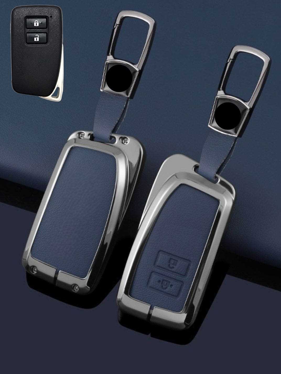 Lexus Key Fob Cover with Leather & Metal Frame