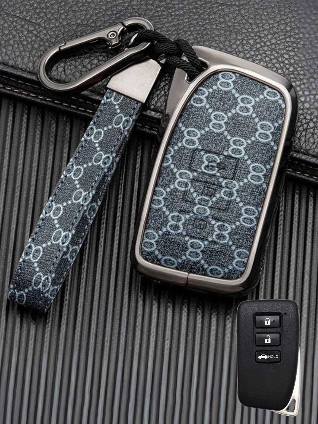 Lexus Key Fob Cover with Leather & Metal Frame