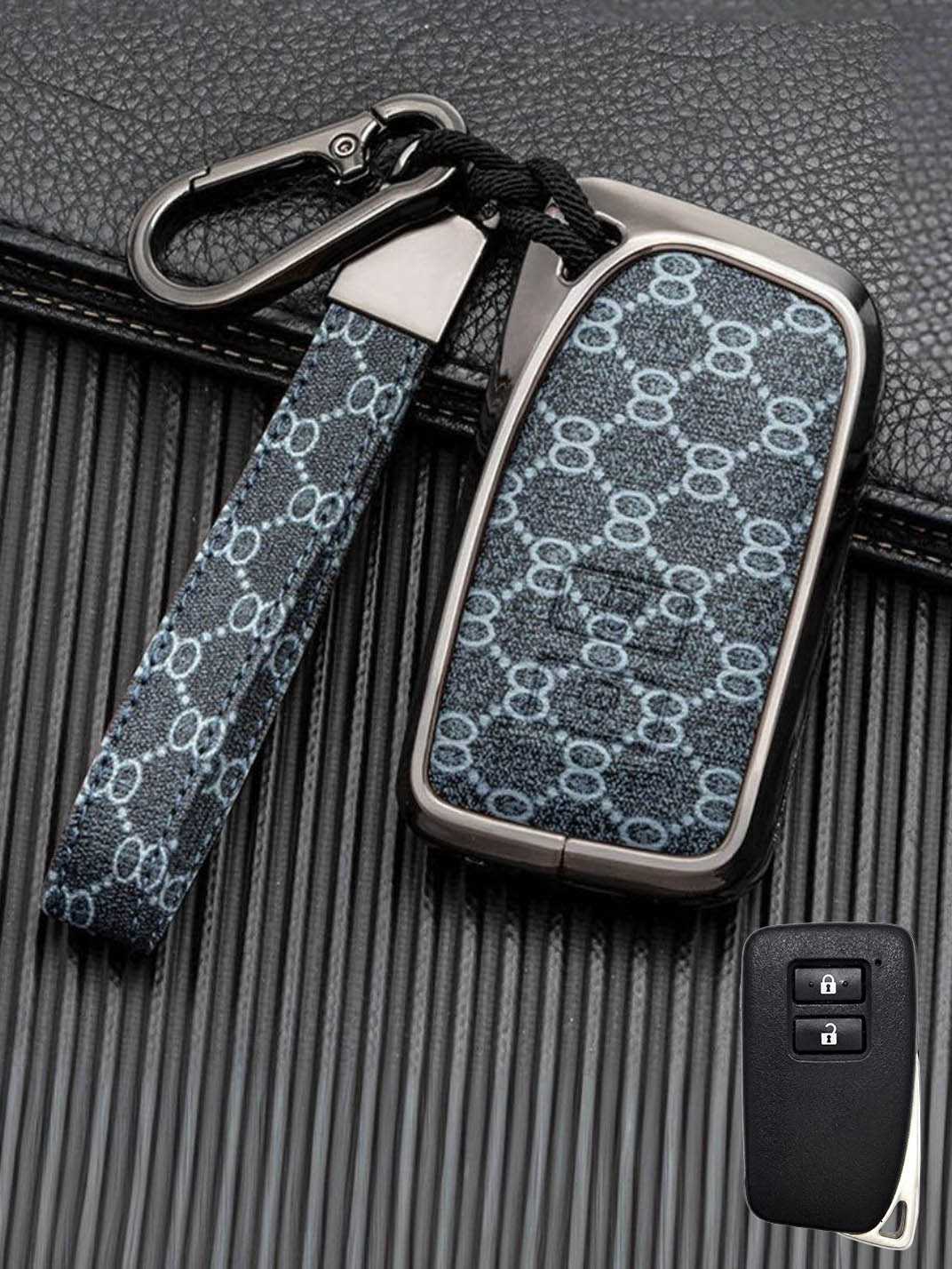 Lexus Key Fob Cover with Leather & Metal Frame
