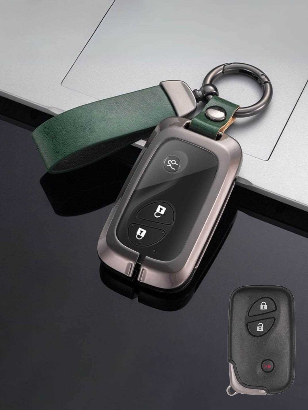 Lexus Key Fob Cover with Leather & Metal Frame