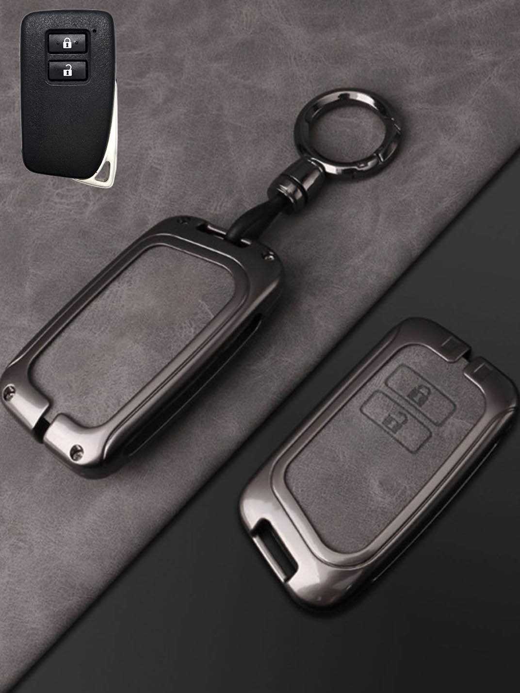Lexus Key Fob Cover with Leather & Metal Frame