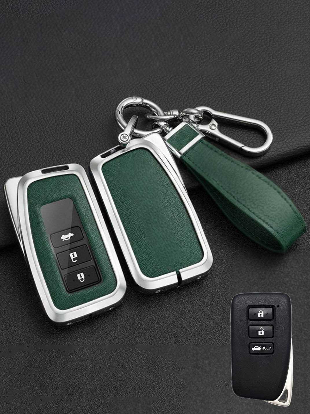 Lexus Key Fob Cover with Leather & Metal Frame