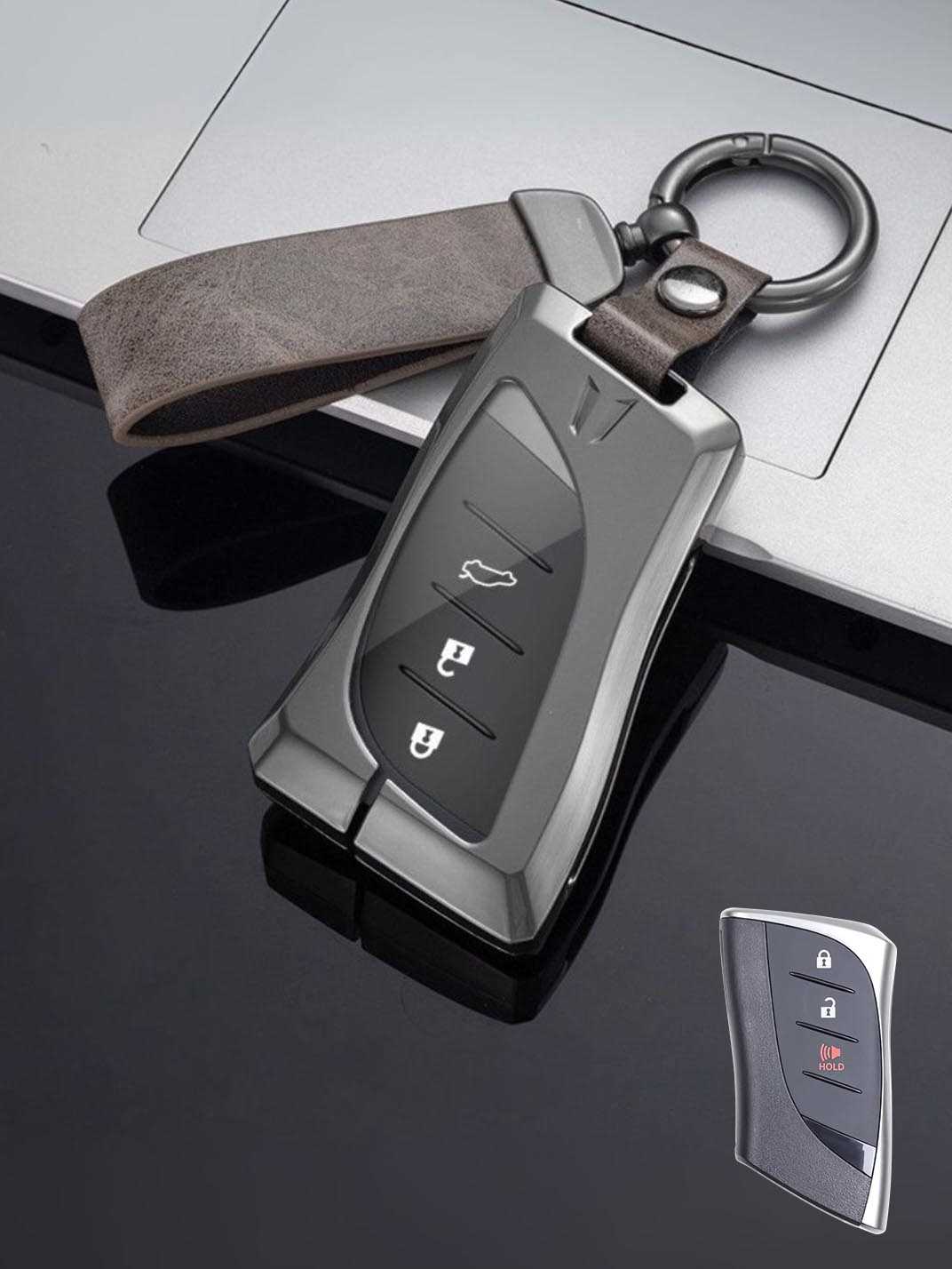 Vintage Leather Metal Alloy Lexus Key Cover