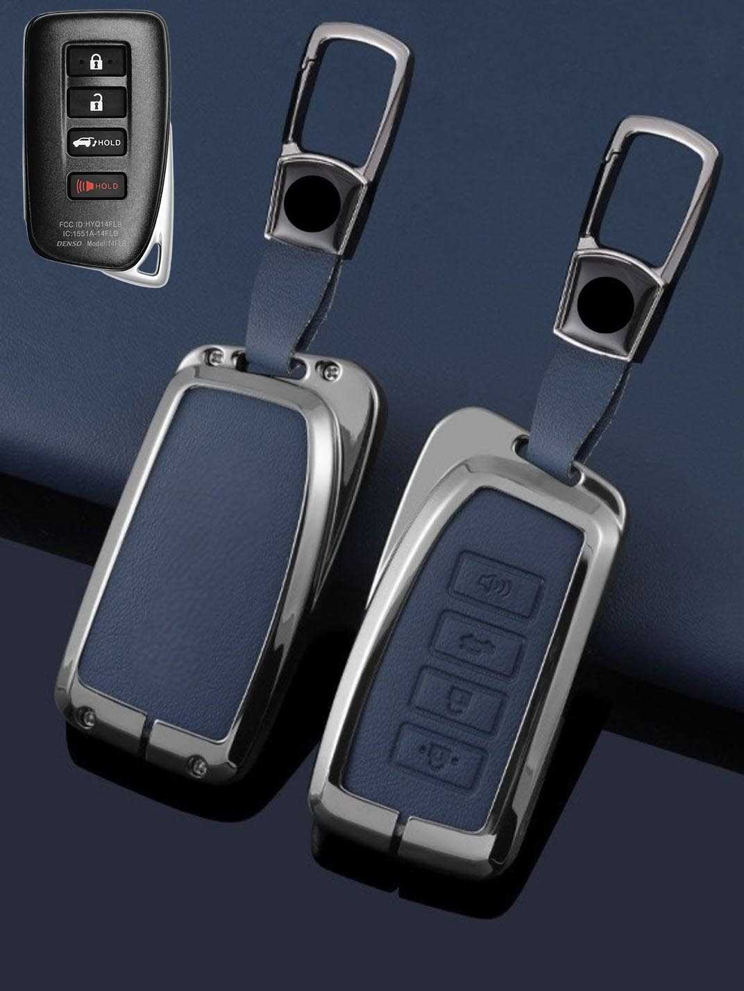 Lexus Key Fob Cover with Leather & Metal Frame