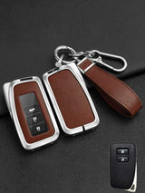Lexus Key Fob Cover with Leather & Metal Frame
