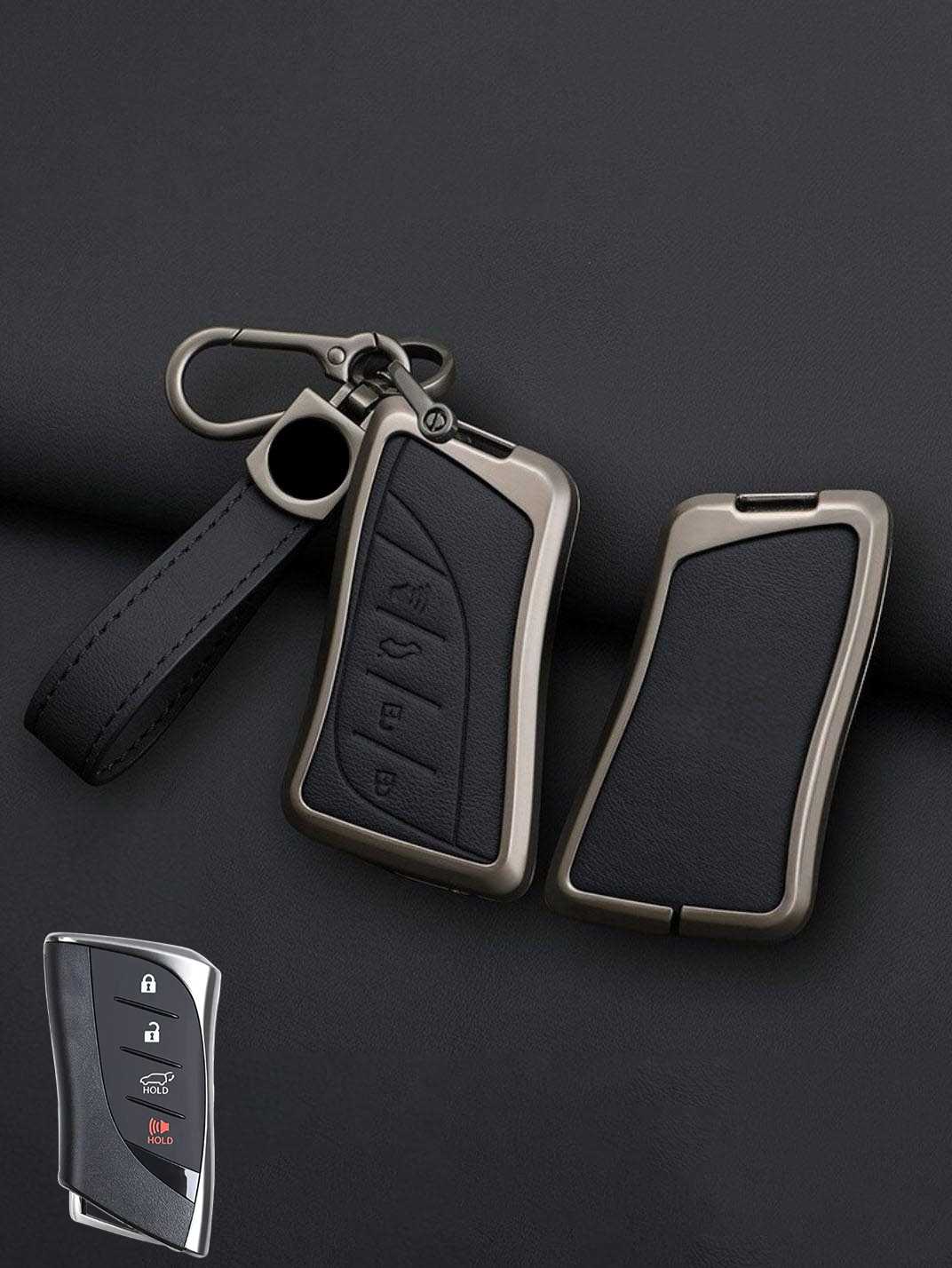 Lexus Key Genuine Leather & Metal Frame