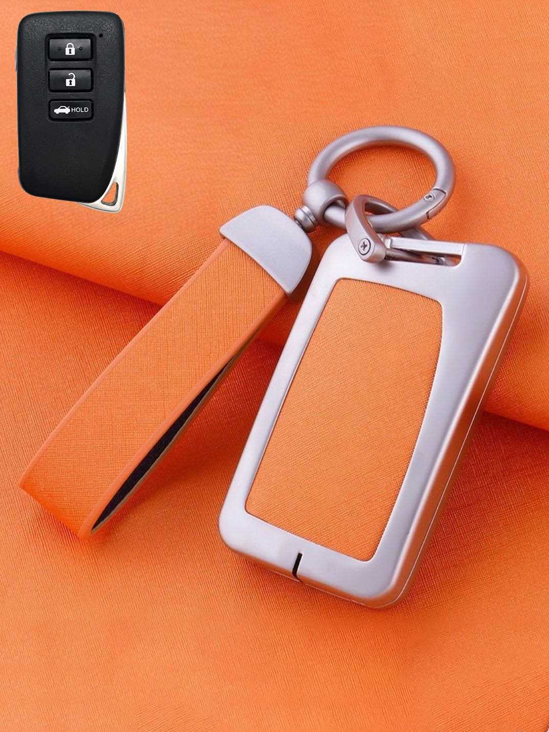 Lexus Key Fob Cover with Leather & Metal Frame