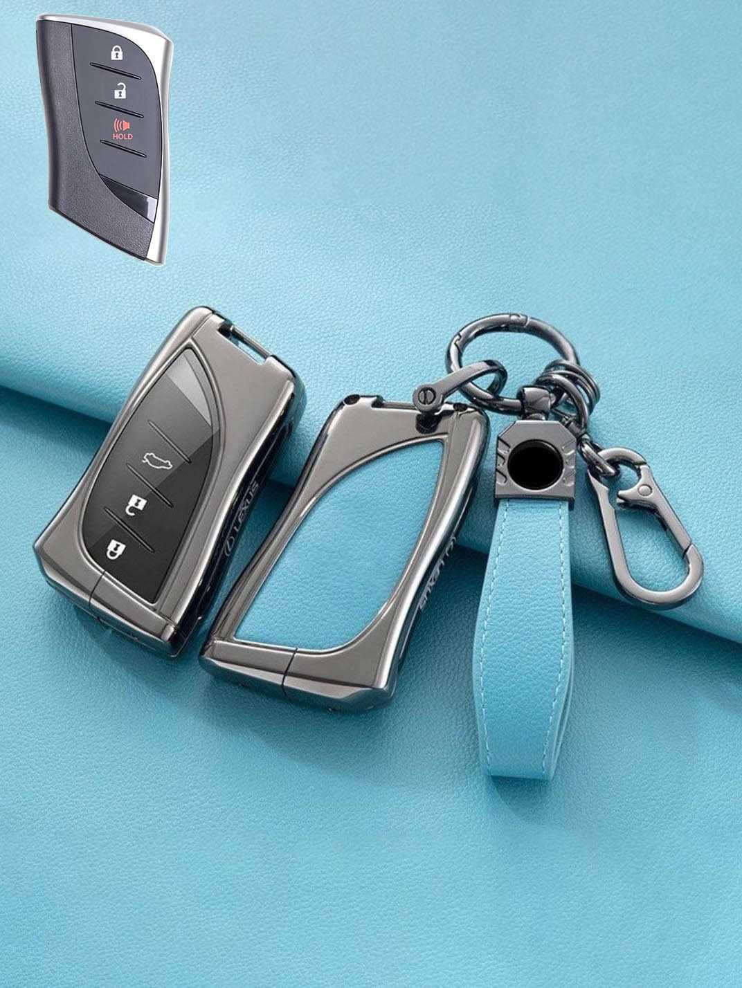 Lexus Key Fob Cover with Leather & Metal Frame