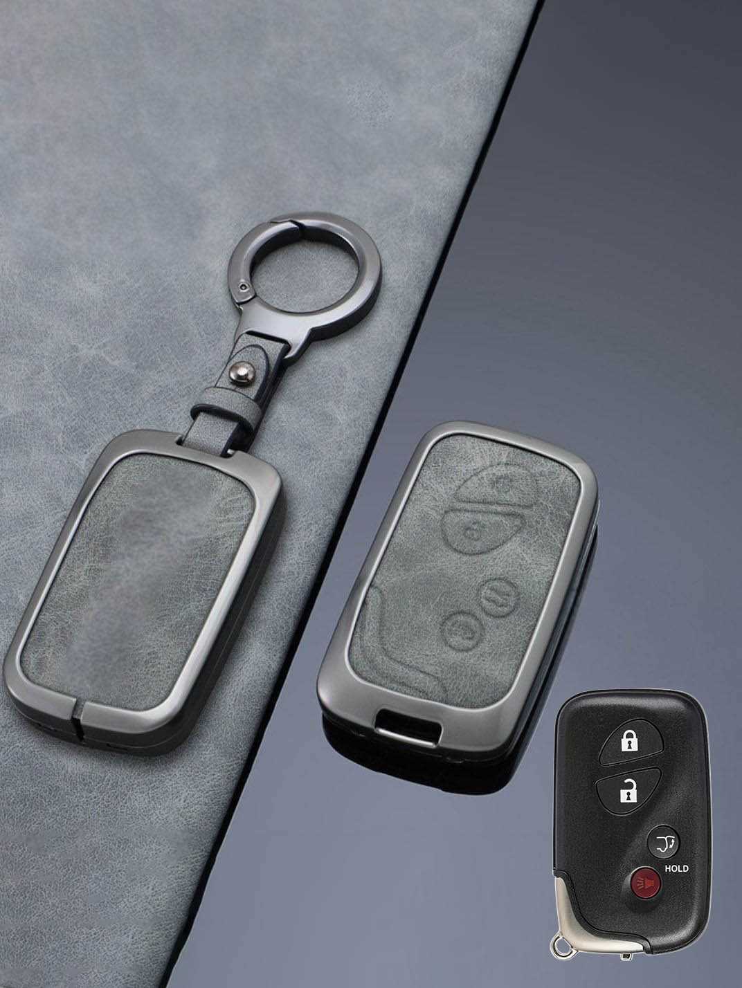 Vintage Leather Metal Alloy Lexus Key Cover