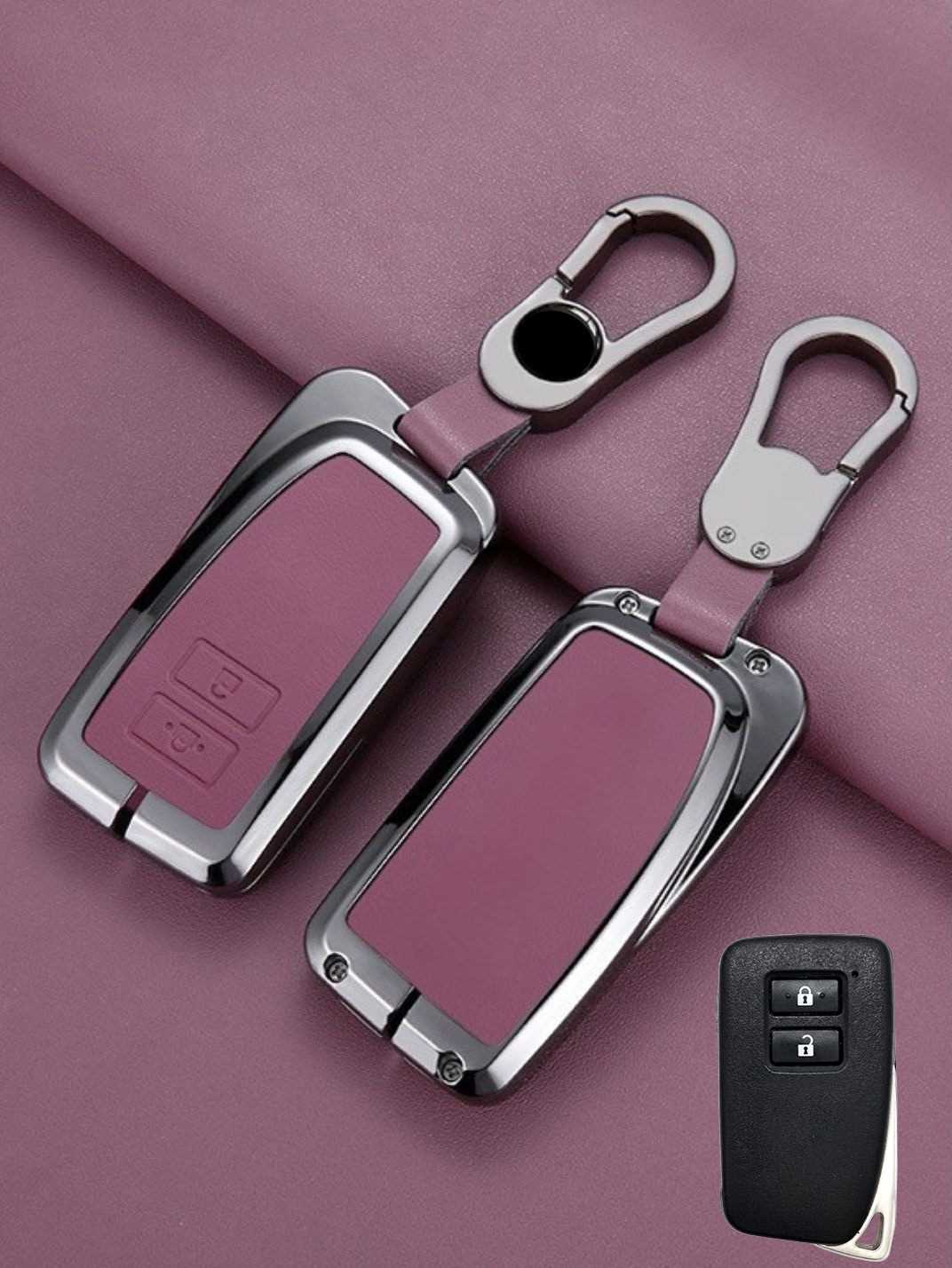 Lexus Key Fob Cover with Leather & Metal Frame