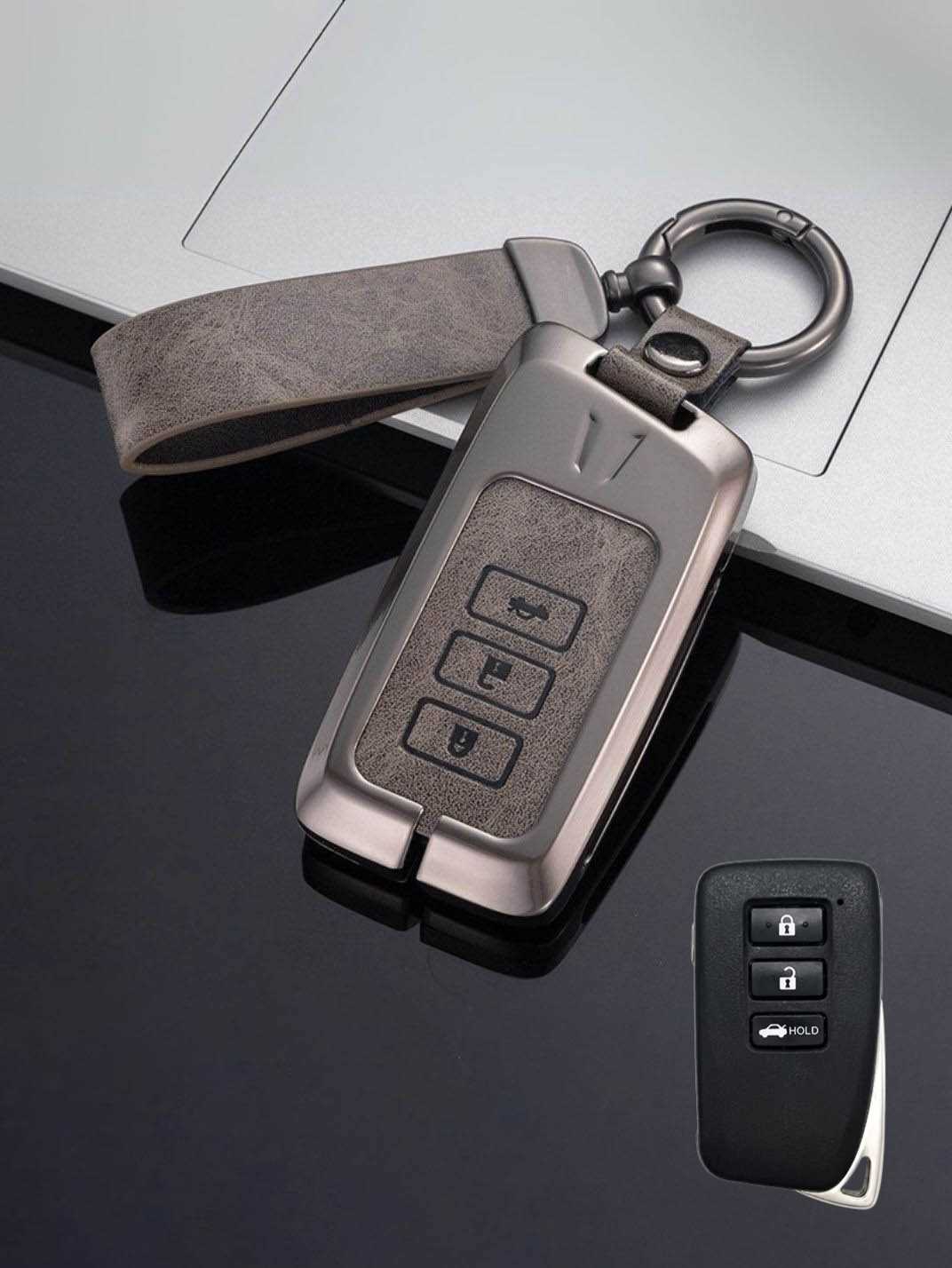 Lexus Key Genuine Leather & Metal Frame