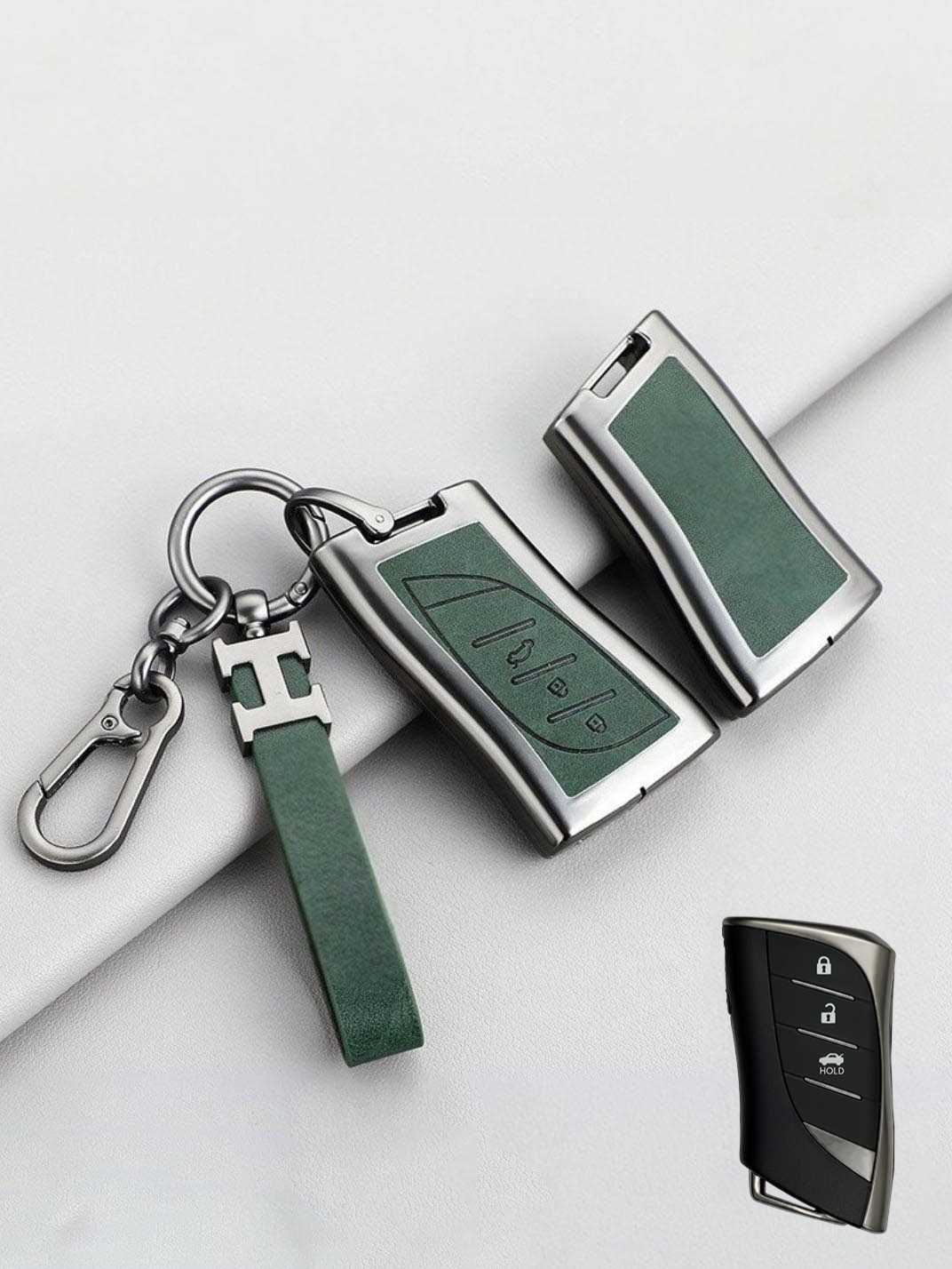 Vintage Leather Metal Alloy Lexus Key Cover