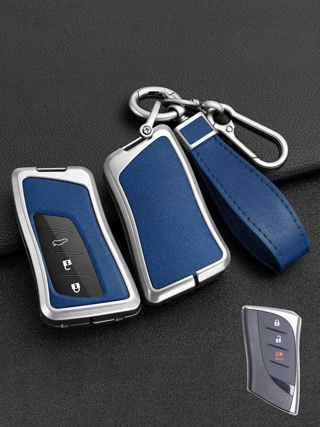 Lexus Key Fob Cover with Leather & Metal Frame