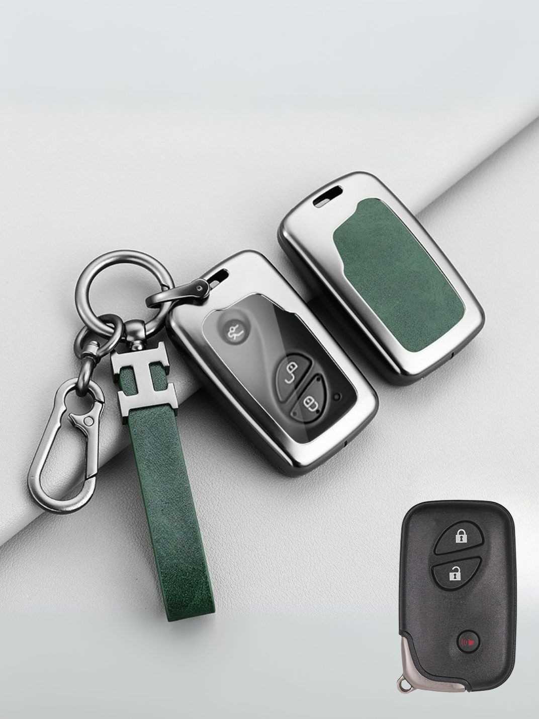 Vintage Leather Metal Alloy Lexus Key Cover