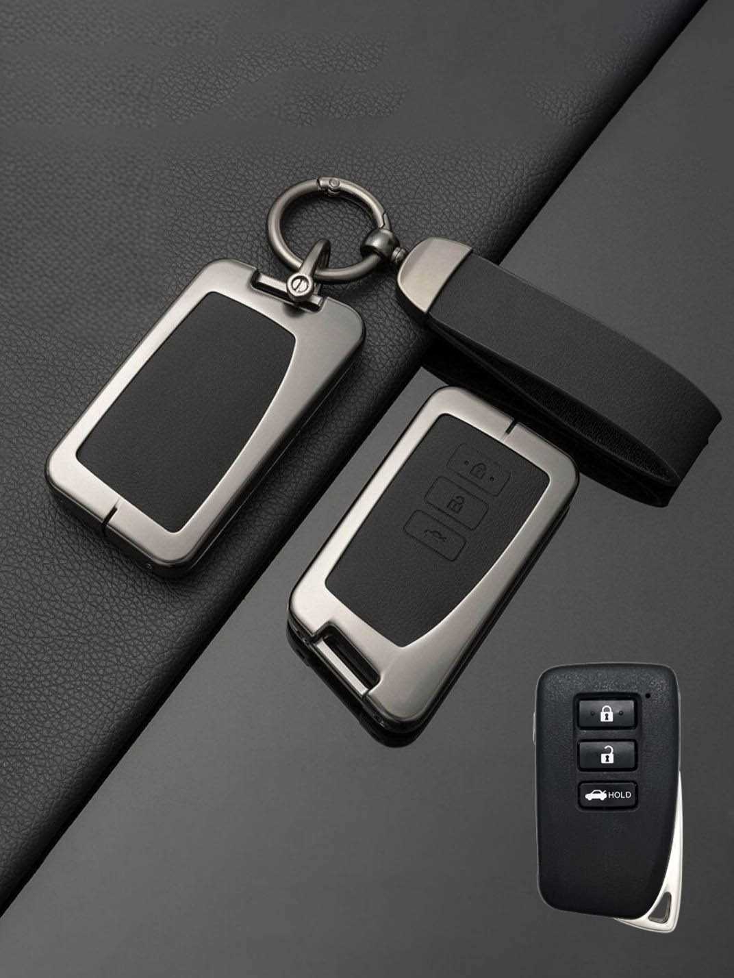 Lexus Key Genuine Leather & Metal Frame