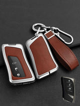 Lexus Key Fob Cover with Leather & Metal Frame