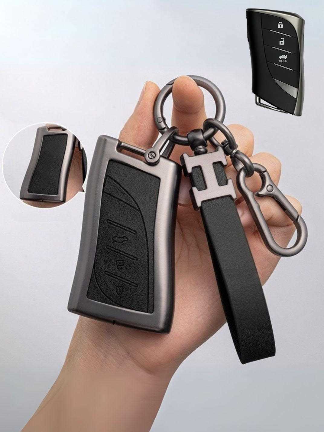 Lexus Key Fob Cover with Leather & Metal Frame