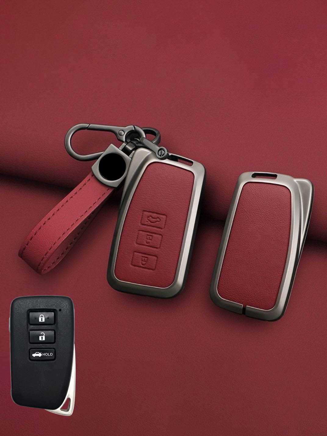 Lexus Key Genuine Leather & Metal Frame